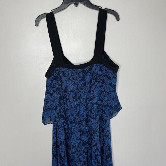 DEREK LAM 10 Crosby Dress Womens 6 Two Tier Cami Midi Silk Blue Midnight - Picture 9 of 14